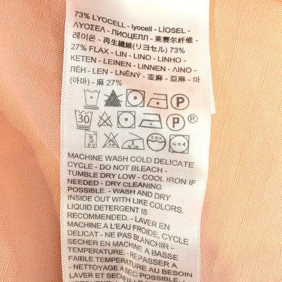 NWT Levi’s | Lyocell Flax Open Back Peasant Blouse Top in Orange Sorbet | Medium - Picture 9 of 11